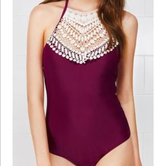 Cupshe Other - NWT Cupshe Broken Wine Halter One piece swimsuit